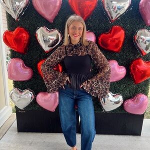 Leopard Print Bell Sleeve Top